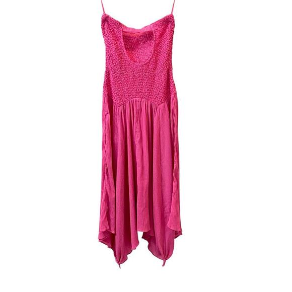 By Anthropologie Strapless Smocked Cover-Up Dress in Pink Size Small New - Picture 5 of 7